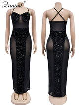Znaiml Luxury Christmas Birthday Strapless Night Club Prom Bodycon
