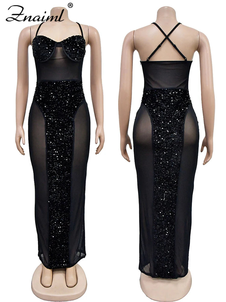 Znaiml Luxury Christmas Birthday Strapless Night Club Prom Bodycon