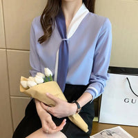 Patchwork Elegant Blouses Women S-3XL Slim All-match Social Business - stylishhomedecor2024.com