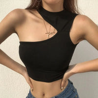 Sexy Women Summer Hollow Crop Tops Halter Sleeveless Tops Slim Fit - stylishhomedecor2024.com