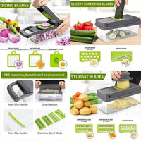 16pcs/Set Vegetable Chopper Onion Chopper Handle Food Grate Food