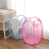 Foldable Color Mesh Clothes Dirty Clothes Basket Household Mesh Dirty