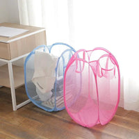 Foldable Color Mesh Clothes Dirty Clothes Basket Household Mesh Dirty