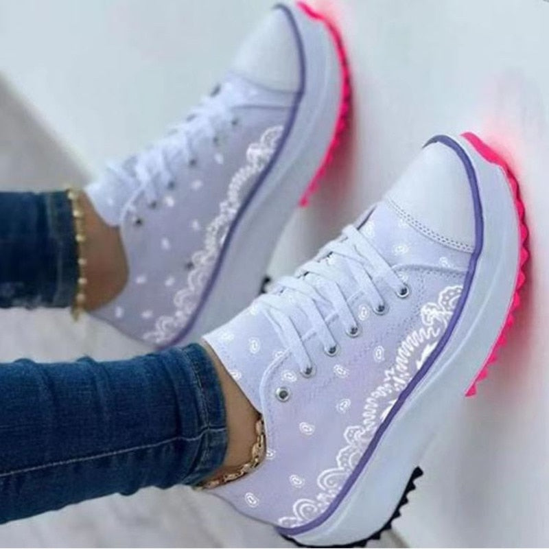 2022 Pattern Canvas Women Sneakers Casual Sport Shoes - stylishhomedecor2024.com