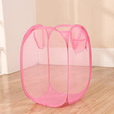 Foldable Color Mesh Clothes Dirty Clothes Basket Household Mesh Dirty