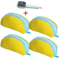 1/2/4PCS Shoe Washing Machine Bag with Liquid Shoe Brush Set Durable Laundry Shoe Bag and Soft Bristle Clean Brush for All Shoes