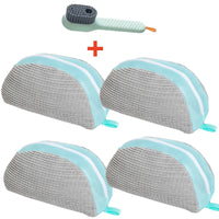 1/2/4PCS Shoe Washing Machine Bag with Liquid Shoe Brush Set Durable Laundry Shoe Bag and Soft Bristle Clean Brush for All Shoes
