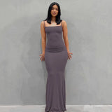 Satin Slip Sleeveless Backless Maxi Dress Women 2023 Y2K Summer - stylishhomedecor2024.com