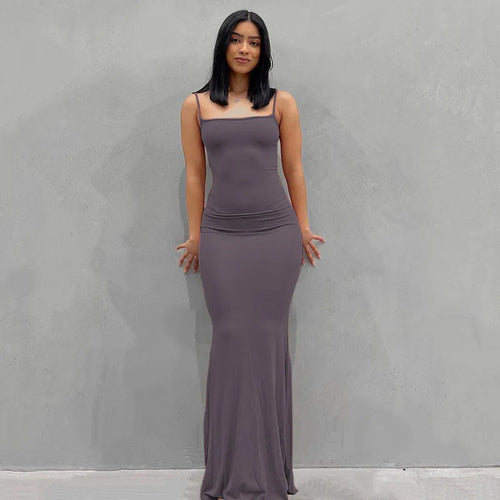 Satin Slip Sleeveless Backless Maxi Dress Women 2023 Y2K Summer - stylishhomedecor2024.com