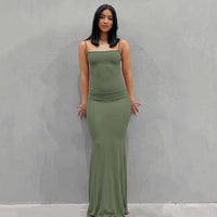 Satin Slip Sleeveless Backless Maxi Dress Women 2023 Y2K Summer - stylishhomedecor2024.com