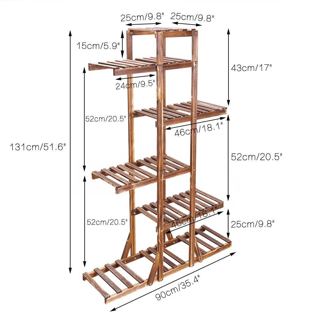 Indoor 6 Tier Wooden Plant Home Decor Stand - stylishhomedecor2024.com