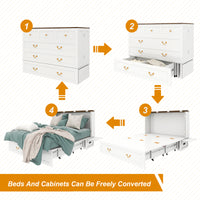 Stylish cabinet transforming into bed