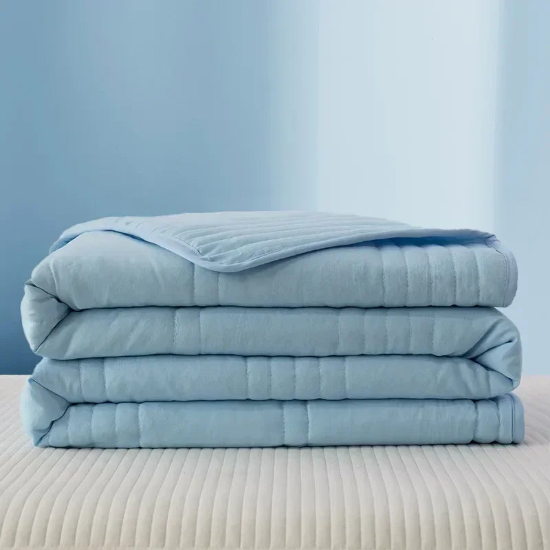 Summer Air Condition Quilt Cooling Blanket Soft Breathable Quilts Lightweight Blanket Solid Color Washable Nap Blanket 여름이불