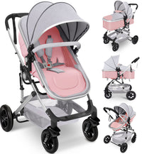 Foldable Baby Stroller with Reversible Bassinet - stylishhomedecor2024.com