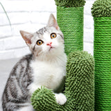 23" Cactus Cat Scratching Posts Medium Sisal Cat Scratcher,Green - stylishhomedecor2024.com