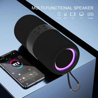 Waterproof Bluetooth 5.0 Speaker with Mutil-Colorful 7LED Lights Patterns, Portable Truwireless Party Speaker with 360 Rich Dynamic Sound - stylishhomedecor2024.com