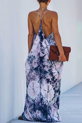 Tie-dye Drape Maxi Dress