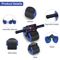 Ab Roller Wheel, Automatic Rebound Abdominal Wheel for Core Strength Training. Abdominal Wheel for Abs Workout Training Muscle Strength at Home Gym - Beginner to Advanced Fitness Equipment - stylishhomedecor2024.com