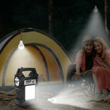 Solar Generator Portable Power Station with Solar Panel, 8000Mah Battery 3 LED Bulbs Flashlights Fm Radio for Home Outdoors Camping Travel Emergency - stylishhomedecor2024.com