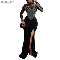 Pearl Party Dress Female Diamond Sheer Mesh - stylishhomedecor2024.com