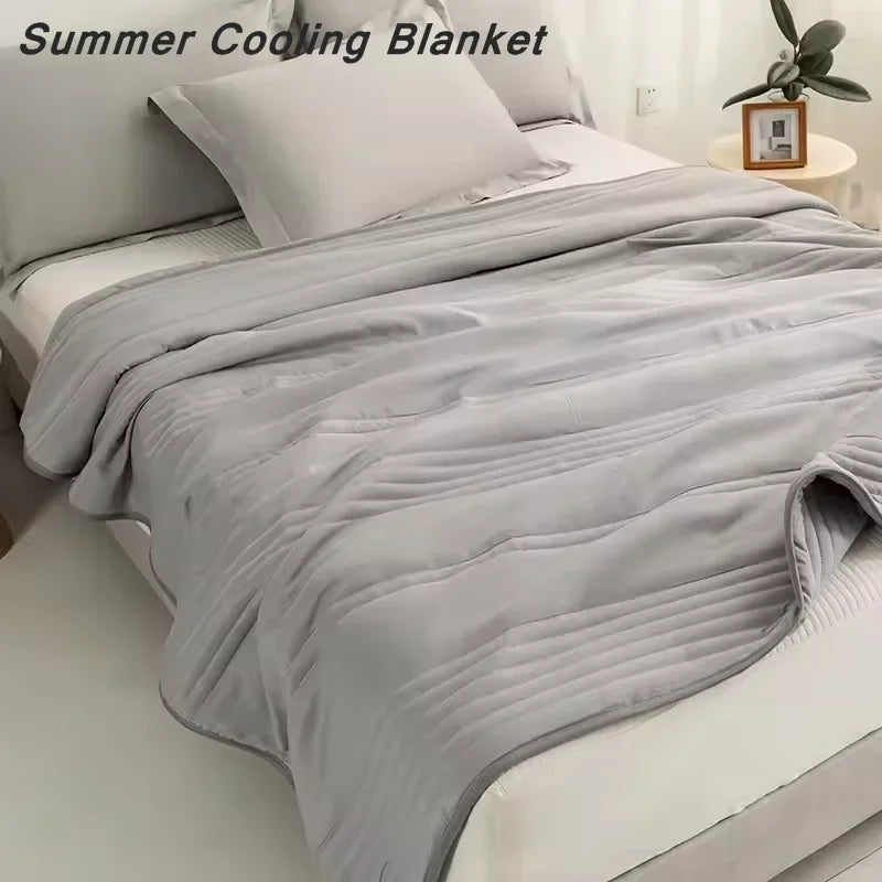 Summer Air Condition Quilt Cooling Blanket Soft Breathable Quilts Lightweight Blanket Solid Color Washable Nap Blanket 여름이불