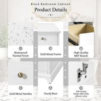 36" Bathroom Vanity with Ceramic Sink - Solid Wood