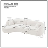 Luxury Curved Sofa with Chaise - Modern Upholstery
