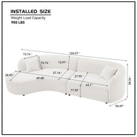 Luxury Curved Sofa with Chaise - Modern Upholstery