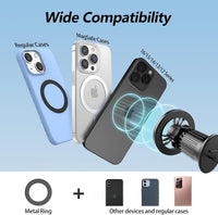 MagSafe Car Mount with 360° Flexible Rotation and Enhanced 20X Strong Magnets, Upgraded Metal Hook, Hands-Free Phone Holder Compatible with iPhone 16/15/14/13/12 Series, Black
