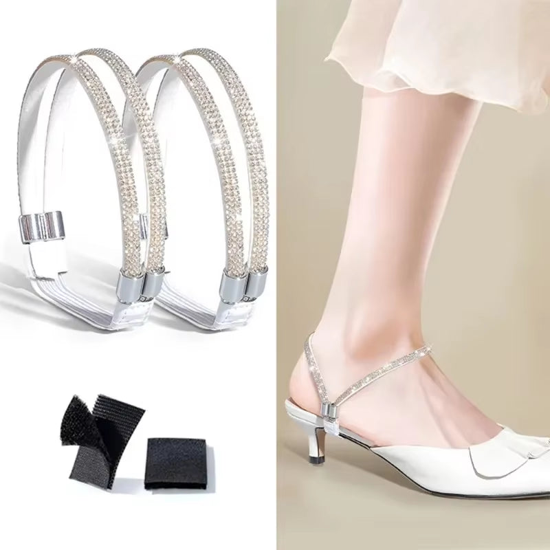 Anti-Skid Rhinestone High Heel Straps – 2-Piece Elastic Fixing Belts - stylishhomedecor2024.com