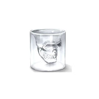 Skull Cup Double-Layered Transparent Skull Head Coffee Mug Crystal Glass Cup for Home Bar Club Whiskey Wine Vodka and Beer Wine