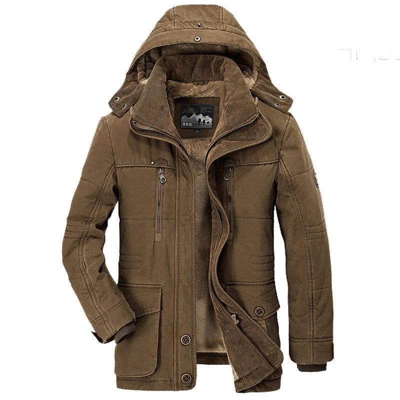 Mens Hooded Winter Parka Coat with Inner Fleece - stylishhomedecor2024.com