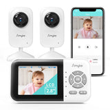 Upgrade Video Baby Monitor with 2 Cameras and Audio 2.8" LCD Screen, Night Vision, APP, 2 Way Talk, 1200Ft Long Range, Feeding Clock, Temperature Detection, Portable Wireless Baby Cam Home Use - stylishhomedecor2024.com