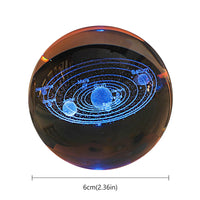 3D Crystal Ball LED Night Light Glowing Planetary Galaxy Lamp for Home Bedrom Desk Creative Decor Gift Planet Moon Bedside Lamp - stylishhomedecor2024.com