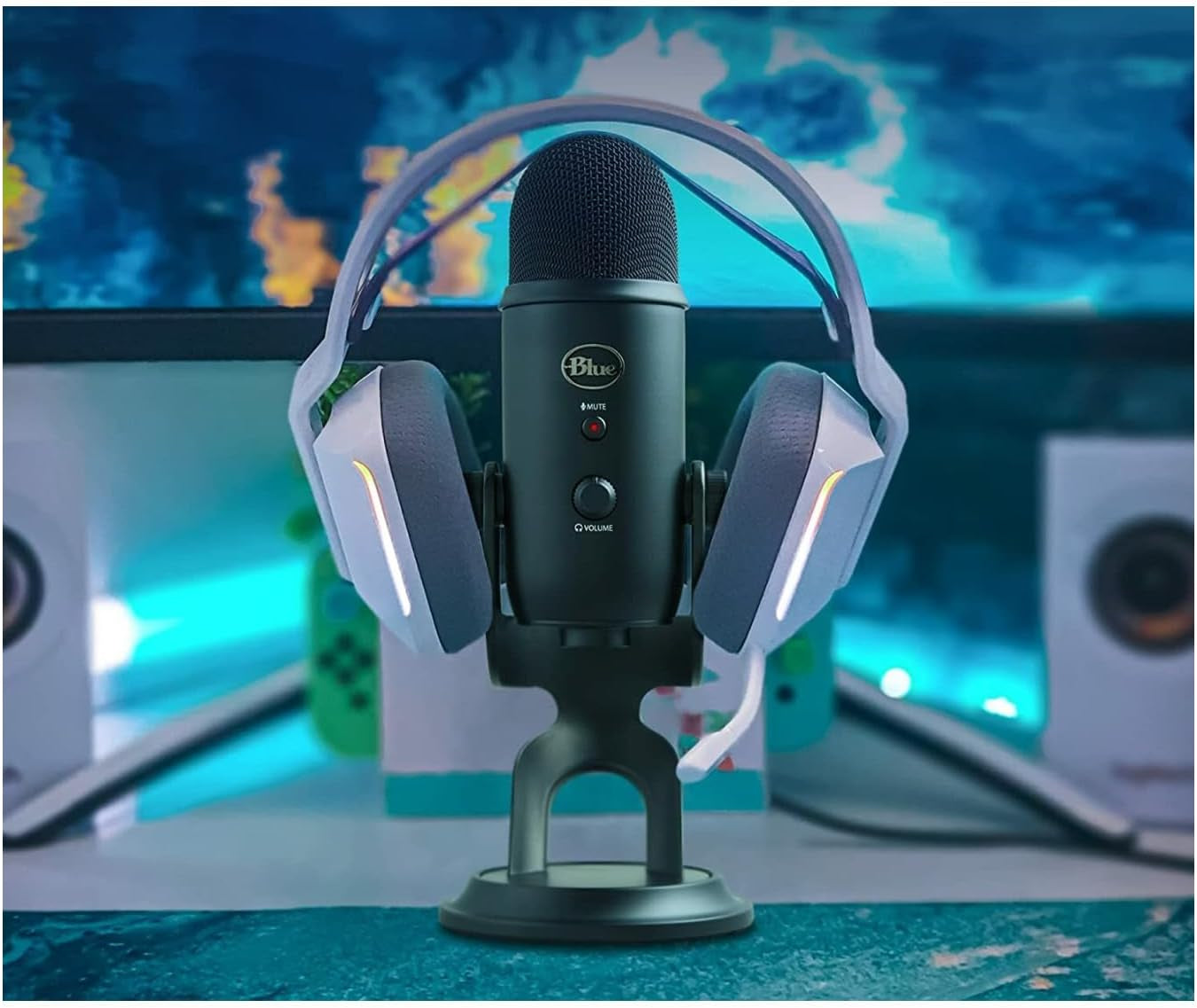 Yeti USB Microphone (Blackout) Bundle with Knox Gear Headphones and Pop Filter (3 Items) - stylishhomedecor2024.com