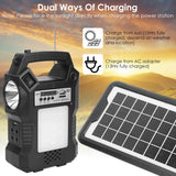 Solar Generator Portable Power Station with Solar Panel, 8000Mah Battery 3 LED Bulbs Flashlights Fm Radio for Home Outdoors Camping Travel Emergency - stylishhomedecor2024.com