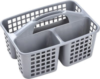 Plastic Shower Caddy Basket with Compartments, Portable Divided Cleaning Supply Storage Organizer with Handle for Dorm Bathroom