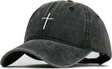 Cross Embroidery Baseball Cap,Adjustable Structured Dad Hat for Men Women Sun Hat - stylishhomedecor2024.com