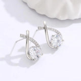 Fashion Cross Stud Earrings for Women Girls Korean Style Elegant Crystal Jewelry Ear Rings Fishtail Lady Earrings Gifts