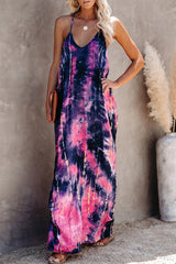 Tie-dye Drape Maxi Dress