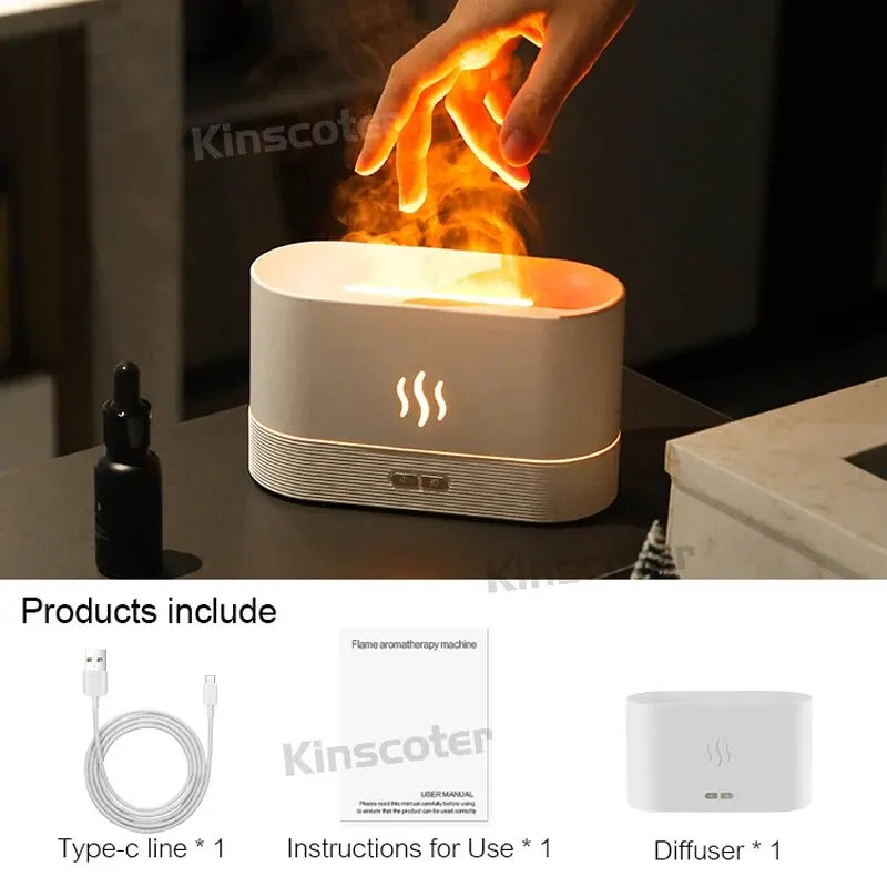 Aroma Diffuser Air Humidifier Ultrasonic Cool Mist Maker Fogger Led Essential Oil Flame Lamp Difusor - stylishhomedecor2024.com