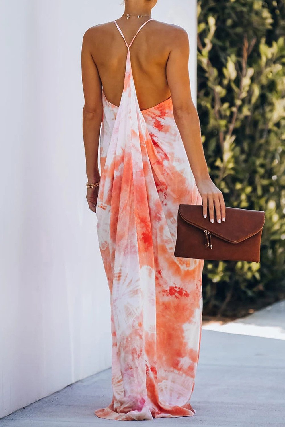 Tie-dye Drape Maxi Dress