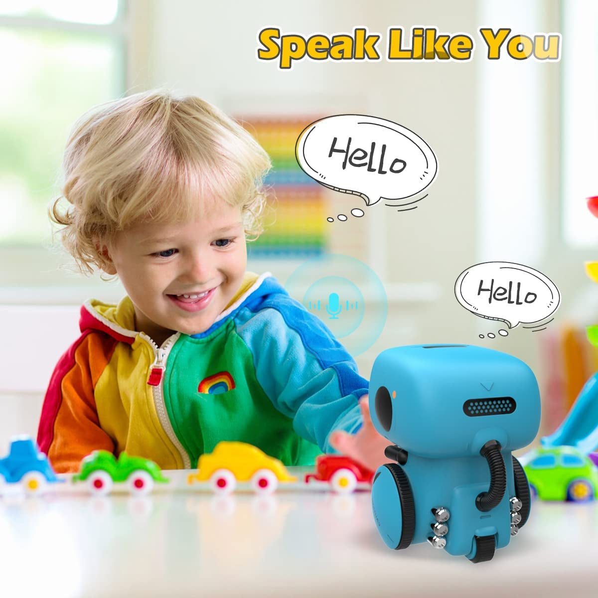 Robots for Kids, Interactive Smart Robotic with Touch Sensor, Voice Control, Speech Recognition, Singing, Dancing, Repeating and Recording, Robot Toy for 3 4 5 6 7 8 Year Old Boys Girls - stylishhomedecor2024.com