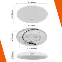 Dream Lighting 12V RV Interior Light with On/Off Switch 6 Inch Oval LED Ceiling Light 4.5W 3500K Soft White Lighting, Pack of 1