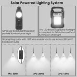 Solar Generator Portable Power Station with Solar Panel, 8000Mah Battery 3 LED Bulbs Flashlights Fm Radio for Home Outdoors Camping Travel Emergency - stylishhomedecor2024.com