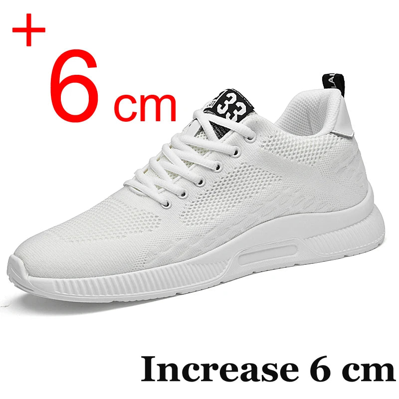 Men Sneakers Elevator Shoes Hidden Heels Breathable Heightening Shoes for Men Increase Insole 6CM Sports Casual Height Shoes 48