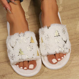 Snowflakes Open Toe Slippers - stylishhomedecor2024.com