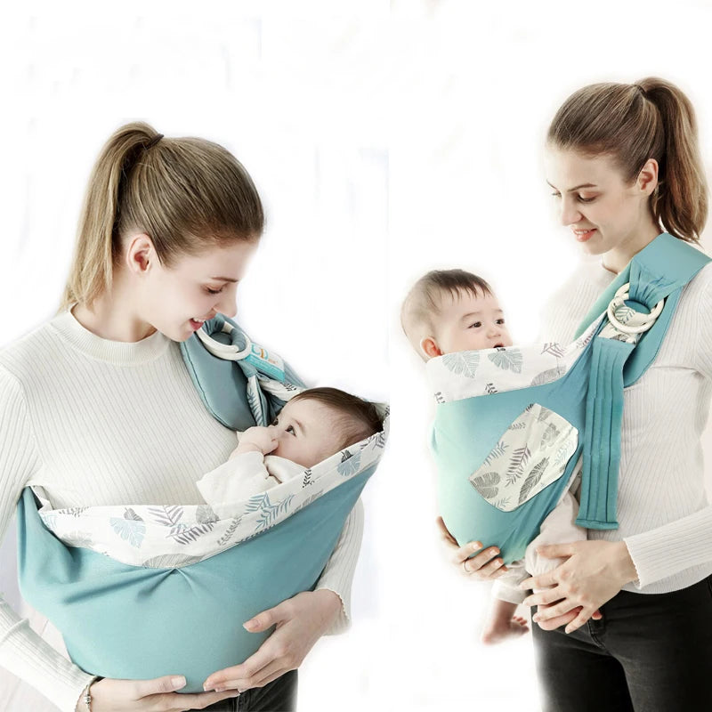 Baby Wrap Newborn Sling Dual Use Infant Nursing Cover Carrier Mesh Fabric Breastfeeding Carriers up to 130 Lbs (0-36M) - stylishhomedecor2024.com