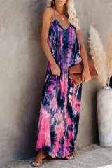 Tie-dye Drape Maxi Dress