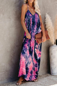 Tie-dye Drape Maxi Dress